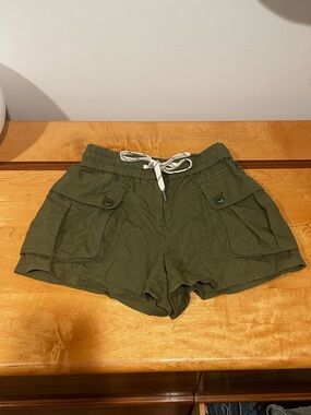 J. Crew Olive Utility Cargo Shorts with Drawstring